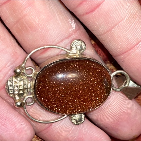 Antique pendant, sterling silver it is stamped - Picture 3 of 4